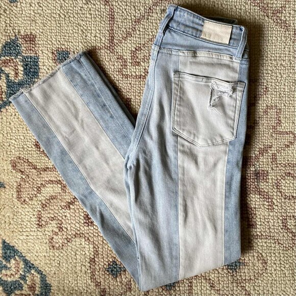 PAIGE Stripe Straight Fit Jeans (Size: 25) - Picture 9 of 12